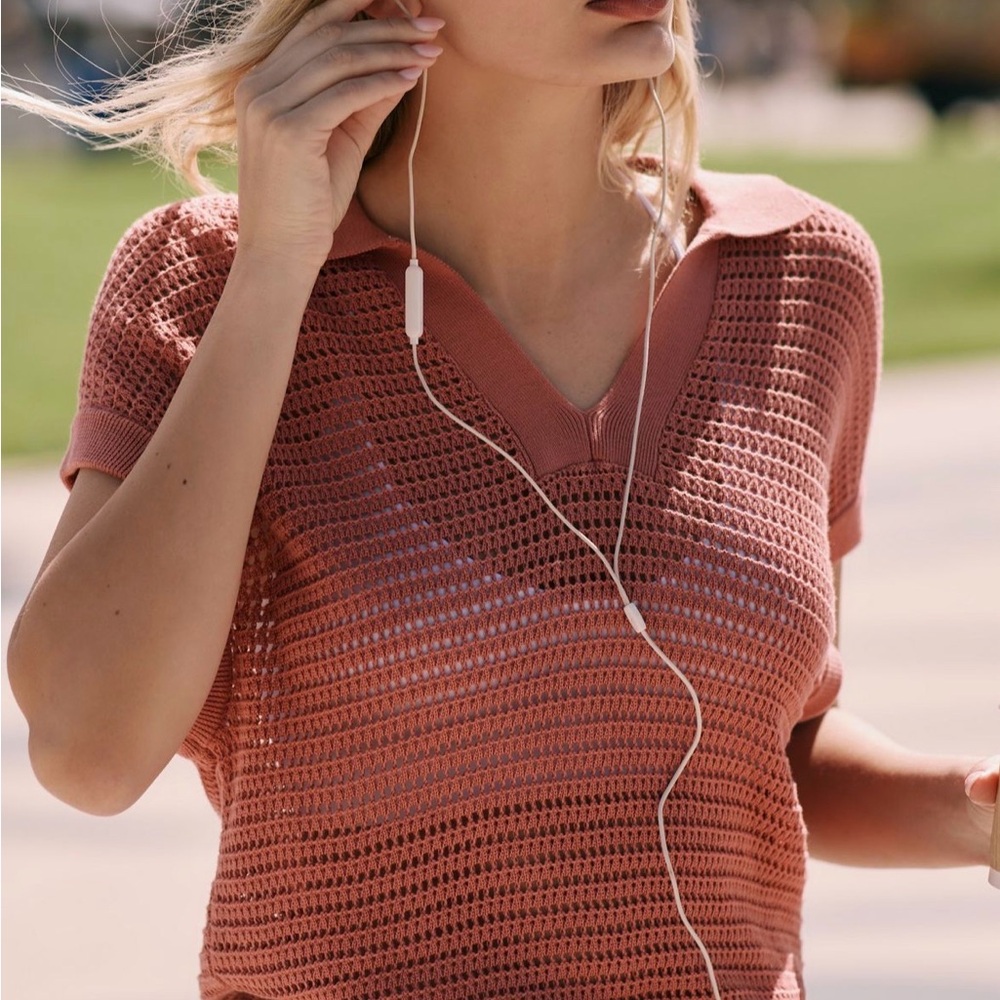 Varley Pink Knit Top